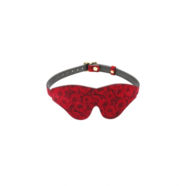 Maska Kinbaku Ukiyoe Red Rosy Lamb Leather Blindfold Liebe Seele