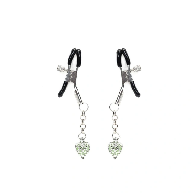 Klamerki Na Sutki Glow-In-Dark Nipple Clamps Liebe Seele zielone