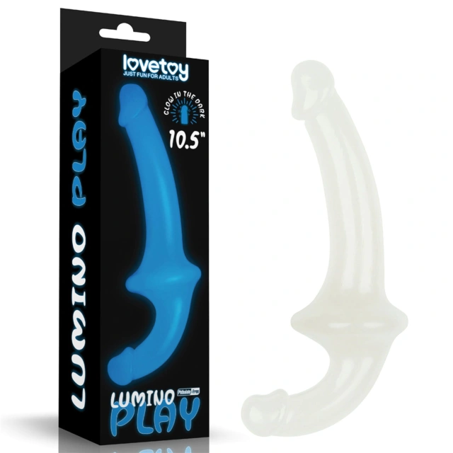Podwójne Dildo bez Paska Strapon Lumino Play Przeźroczysty