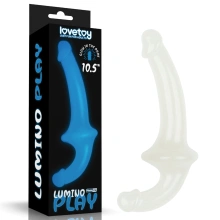 Podwójne Dildo bez Paska Strapon Lumino Play Przeźroczysty
