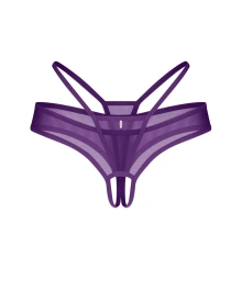 Stringi otwarte fioletowe Vibres 2XL/3XL Obsessive