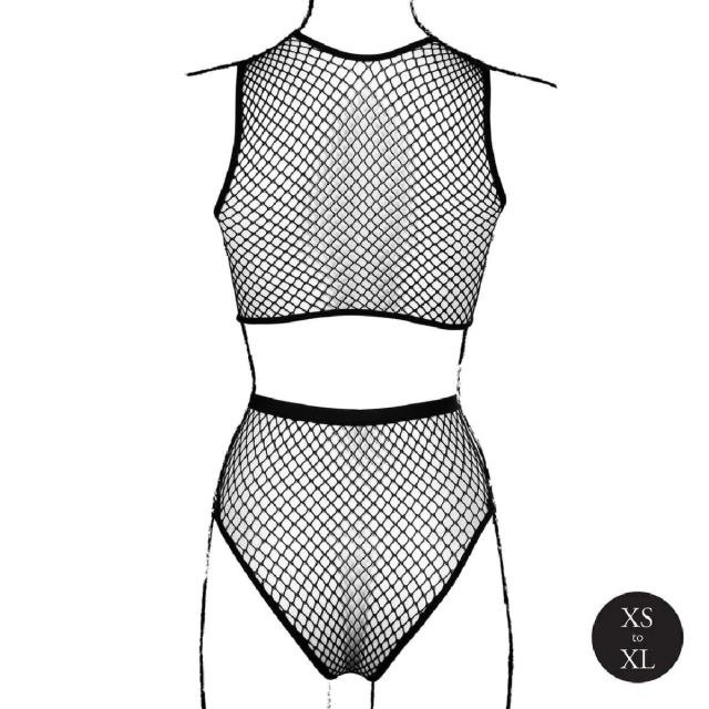 Komplet 2 Pc Crop Top Black OS Le Desir