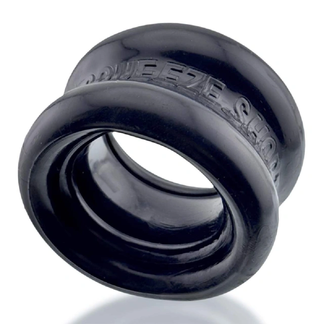 Naciagacz jąder [SIL/TPR] SQUEEZE SHORT Ballstretcher Black Oxballs