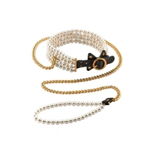 Obroża BDSM Luminious Pearl Leash And Collar Guilty Pleasure