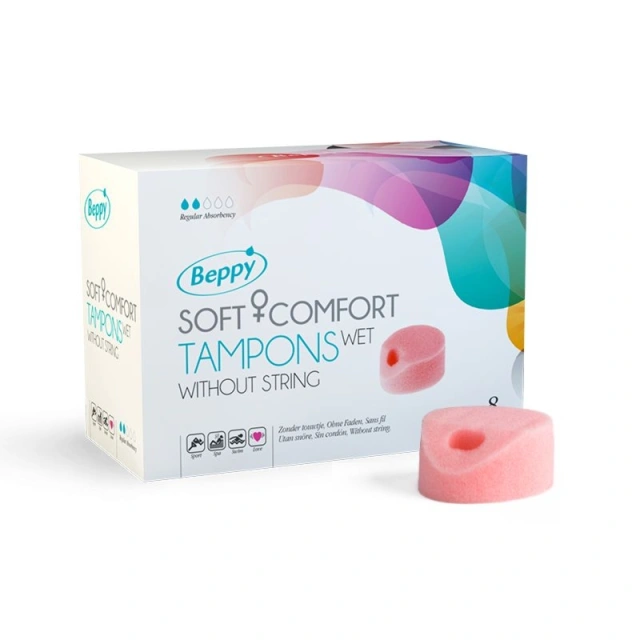 Tampony Bez Sznurka Nawilżane Soft Comfort Tampons Wet 8 Szt. Beppy 