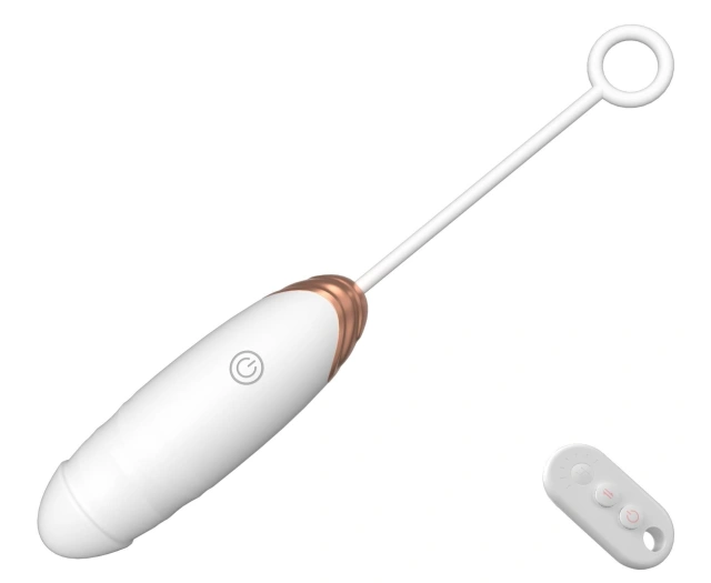 Wibrujące Jajko Miłości USB Wibracje Pchanie i Pilot Białe