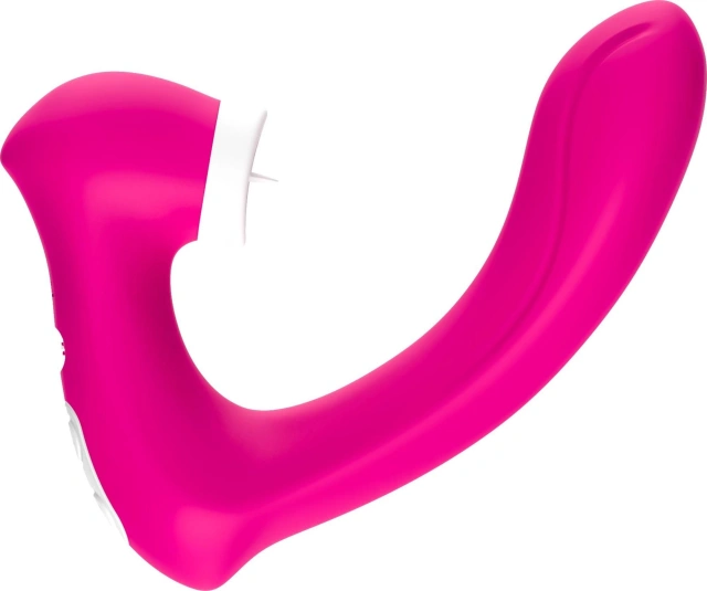 Stymulator Łechtaczki Silikon Silicone 2*9 Vibration Function Rose Red B - Series Joy Czerwony 