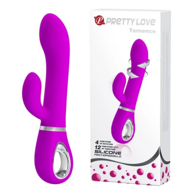 Wibrator Punktu G Ternence USB Purple 4 Rot. 12 Vibration Pretty Love Ładowany USB Fioletowy | 100% ORYGINAŁ| DYSKRETNA PRZESYŁKA