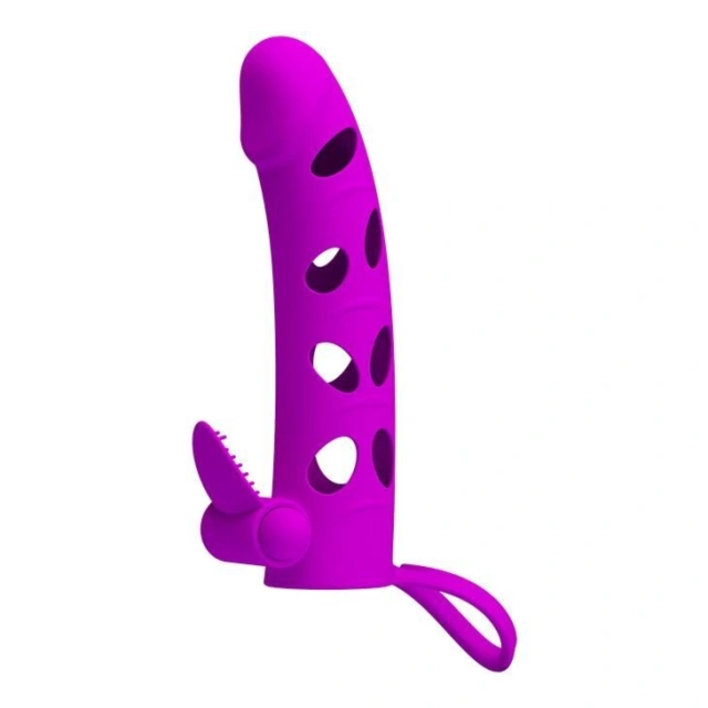 Nakładka na Penisa Vibrating Penis Sleeve With Ball Strap Pretty Love 