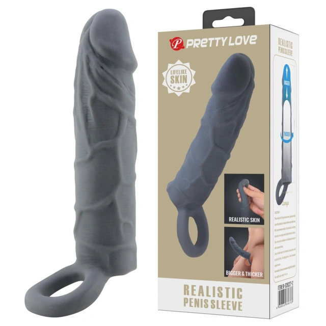 Nakładka na Penisa Żelowy Realistic Penis Sleeve Pretty Love 