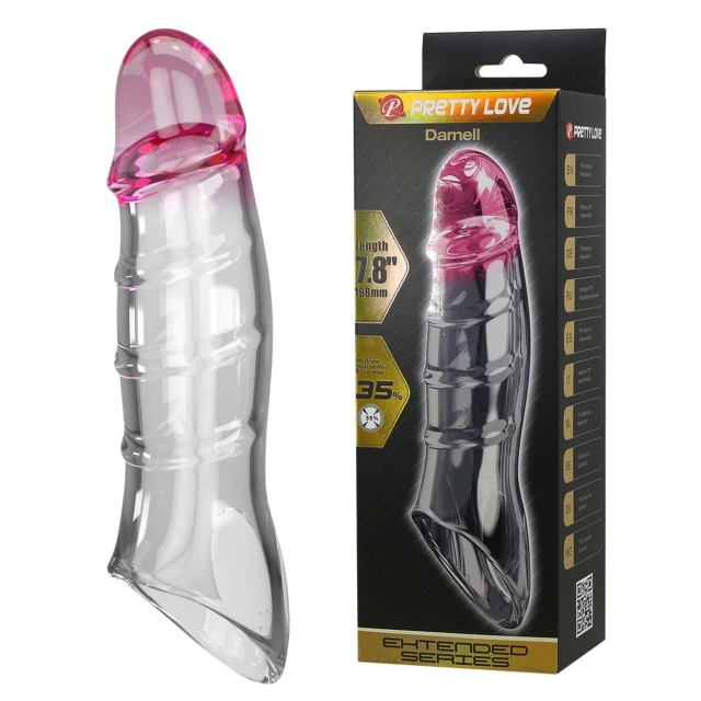 Nakładka na Penisa Penis Sleeve – Damell Clear Pink Pretty Love Różowy 