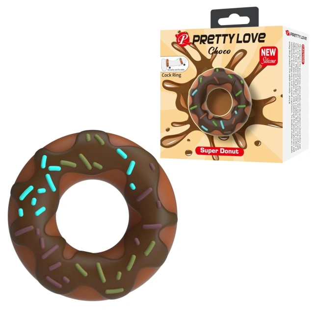 Pierścień Erekcyjny Silikon Choco Super Donut Silicone Cock Ring Pretty Love 