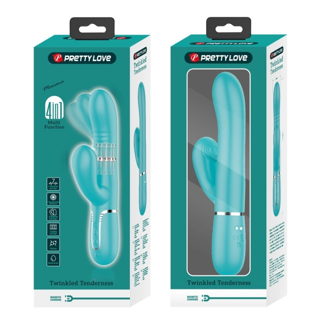 Wibrator Króliczek Mariana Light Blue Pretty Love Posuwisty Niebieski | 100% ORYGINAŁ| DYSKRETNA PRZESYŁKA