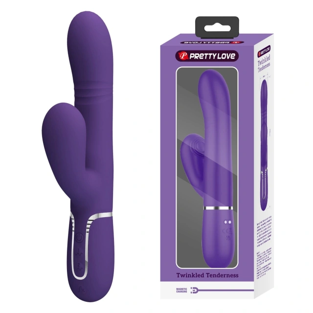 Wibrator Króliczek Mariana Dark Purple Pretty Love Posuwisty Fioletowy | 100% ORYGINAŁ| DYSKRETNA PRZESYŁKA