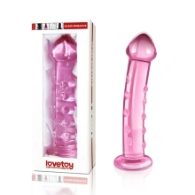 Dildo Glass Romance Pink Lovetoy Różowy | 100% ORYGINAŁ| DYSKRETNA PRZESYŁKA