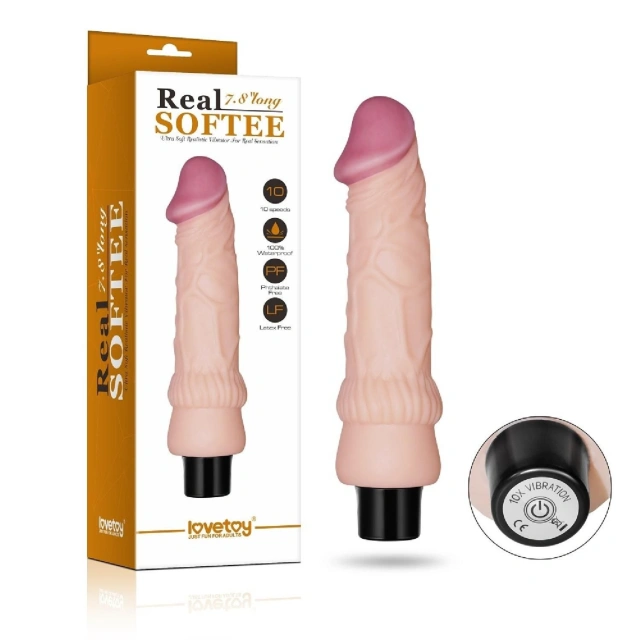 Realistyczny Wibrator REAL Softee Lovetoy Wibrujący 19,8 Cm