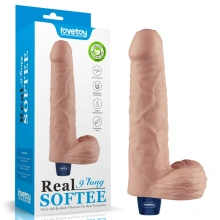 Dildo z Przyssawką Żelowy REAL Softee Rechargeable TPE Dildo(flesh) | 100% ORYGINAŁ| DYSKRETNA PRZESYŁKA