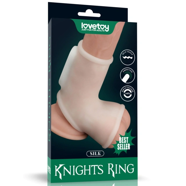 Pierścień Erekcyjny Silk Knights With Scrotum Lovetoy Wibrujący 