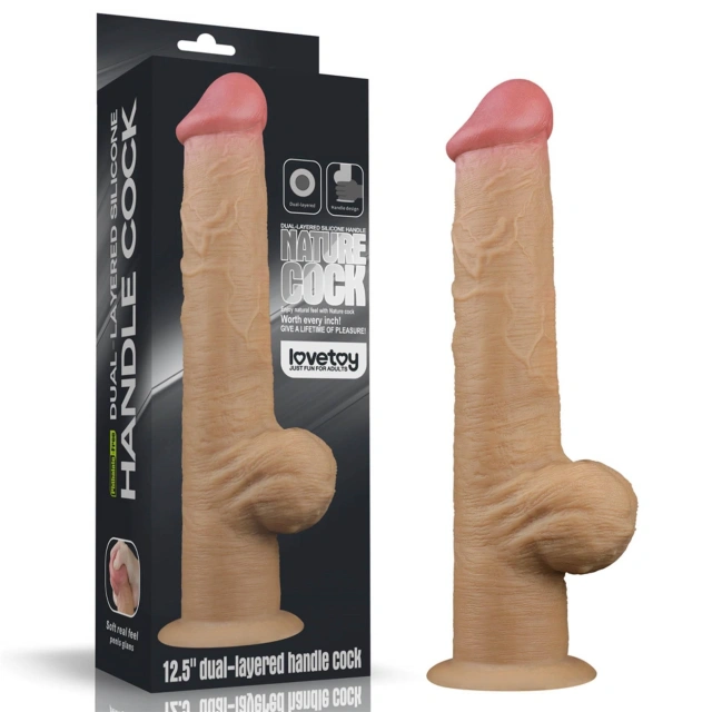 Dildo z Przyssawką Handle Cock Lovetoy 31,8 Cm 