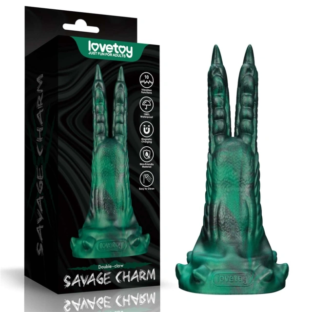 Dildo Silikonowy Savage Charm Double-claw Silicone Lovetoy Wibrujący 
