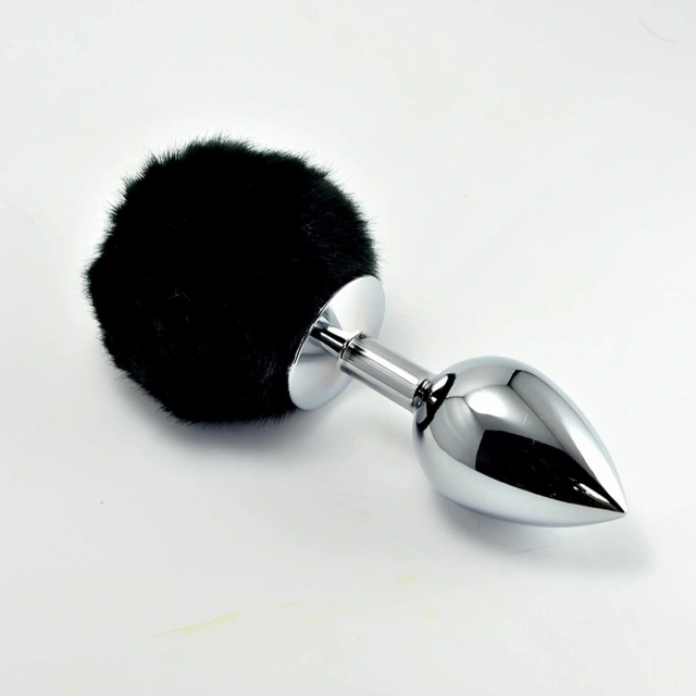 Korek Analny Metalowy Pompon Metal Large Lovetoy Czarny | 100% ORYGINAŁ| DYSKRETNA PRZESYŁKA