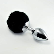 Korek Analny Metalowy Pompon Metal Large Lovetoy Czarny | 100% ORYGINAŁ| DYSKRETNA PRZESYŁKA