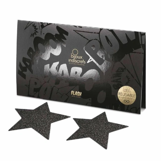 Ozdobne naklejki na sutki Flash Star Black Bijoux Indiscrets
