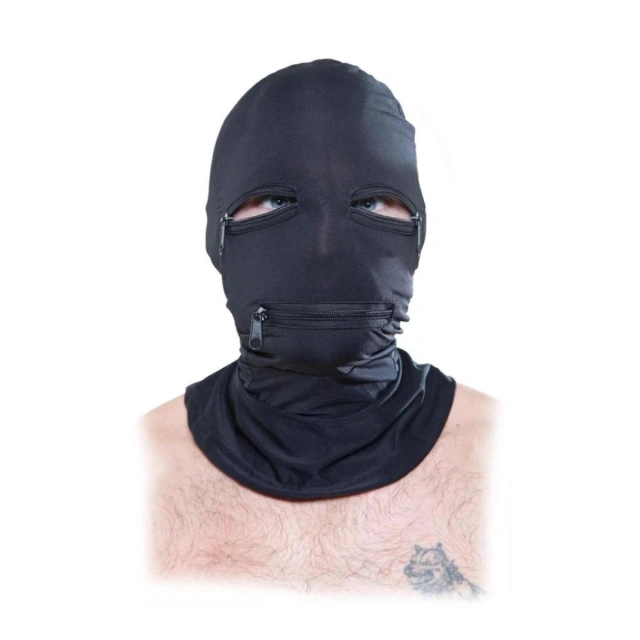 Kaptur z zamkami Zipper Face Hood Fetish Fantasy Series