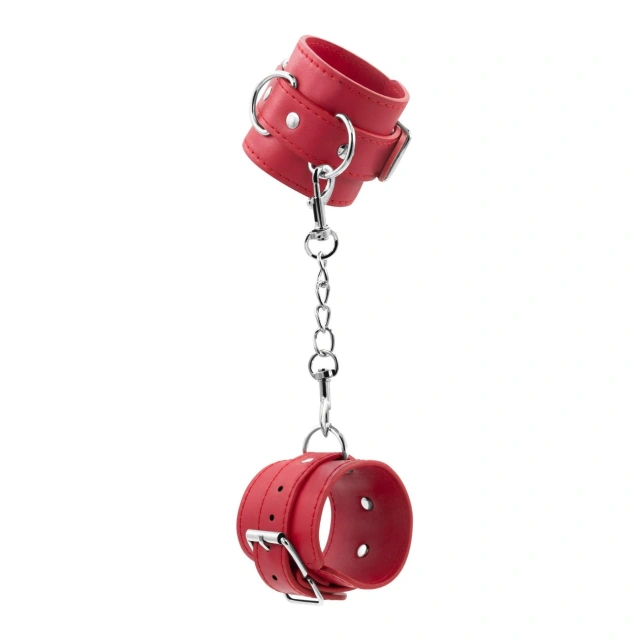 Kajdanki Bdsm Bondage Love Leather Handcuffs Red Crushious Czerwony | 100% ORYGINAŁ| DYSKRETNA PRZESYŁKA