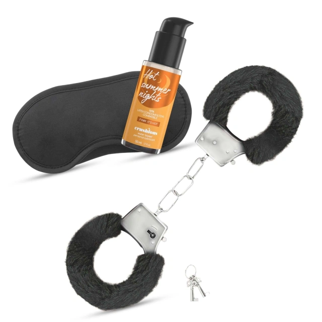 Lubrykant Wodny i Kajdanki Noir Handcuffs Set + Satin Blindfold And Warming Eff | 100% ORYGINAŁ| DYSKRETNA PRZESYŁKA