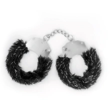 Kajdanki Bdsm Spangle Metal Cuffs With Plush Black Crushious Czarny | 100% ORYGINAŁ| DYSKRETNA PRZESYŁKA