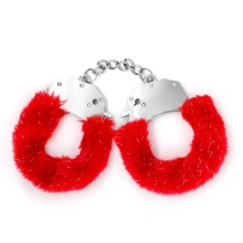 Kajdanki Bdsm Spangle Metal Cuffs With Plush Red Crushious Czerwony | 100% ORYGINAŁ| DYSKRETNA PRZESYŁKA