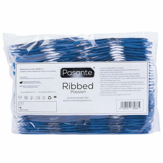 Prezerwatywy Prążkowane Pasante Ribbed Passion Bulk 144 szt.
