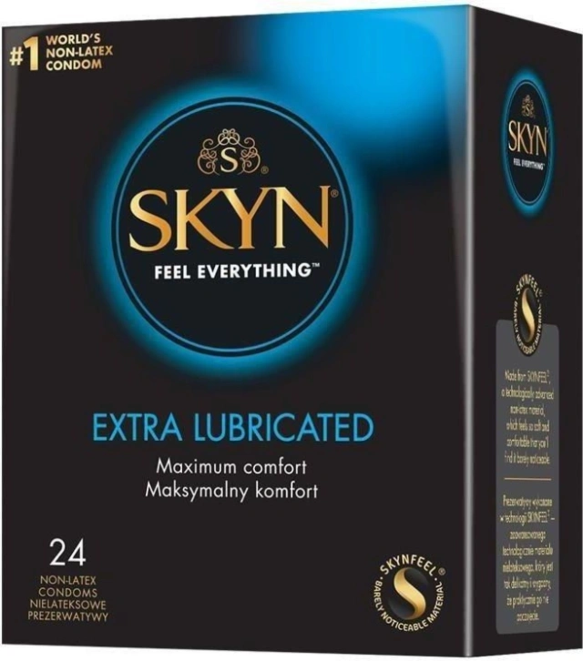 Prezerwatywy Nielateksowe Dodatkowo Nawilżane SKYN Extra Lube 24 szt.