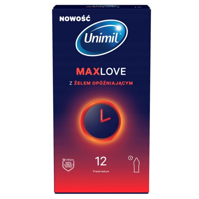 Prezerwatywy Opóźniające Wytrysk Max Love Time Control Unimil 12 szt.