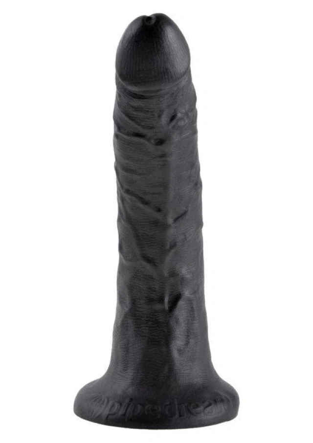 Dildo z Przyssawką Realistyczna Faktura Żył 17,8cm Czarny 