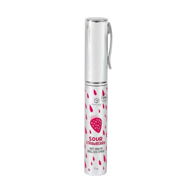 Spray Do Seksu Oralnego Kwaśna Truskawka (Sour Strawberry Wet Mouth) Secret Play