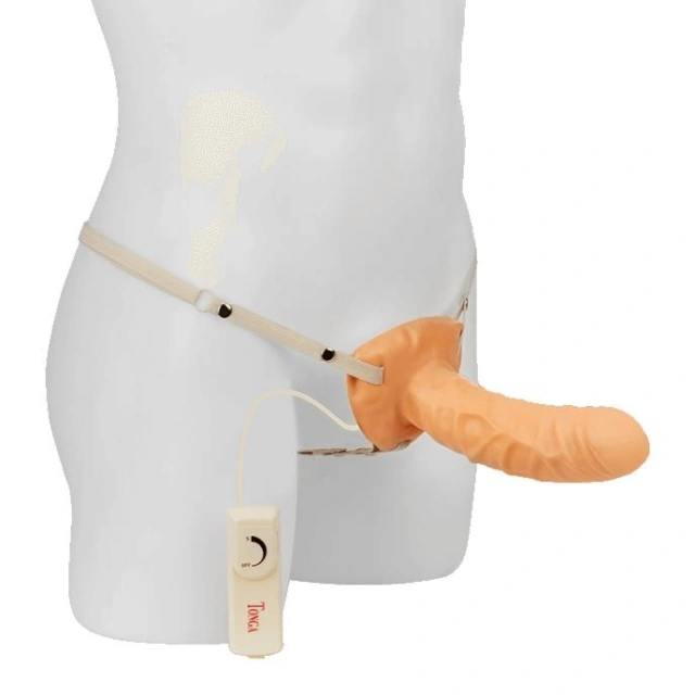 Strap On Pusty Wibracje Zakrzywiony 18cm 