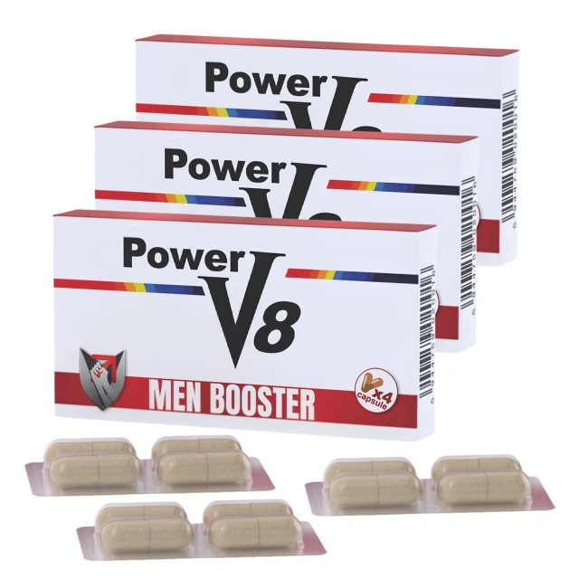 Power V8 3 × 4 szt. – Zestaw Kapsułek dla Mężczyzn na Potencję i Libido | 100% ORYGINAŁ| DYSKRETNA PRZESYŁKA