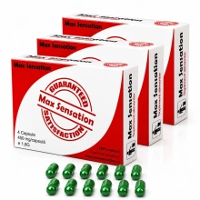 MAX SENSATION 3 × 4 szt. – Kapsułki na Mocną Potencję, Libido i Erekcję | 100% ORYGINAŁ| DYSKRETNA PRZESYŁKA