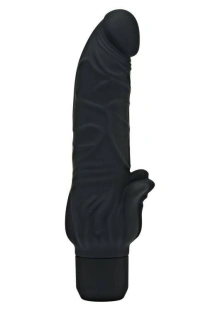Klasyczny Wibrator Silikonowy Stymulacja Łechtaczki 22cm Czarny | 100% ORYGINAŁ| DYSKRETNA PRZESYŁKA