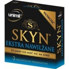 Skyn Ekstra Nawilżane Prezerwatywy Nielateksowe 3 Szt. Unimil | 100% ORYGINAŁ| DYSKRETNA PRZESYŁKA