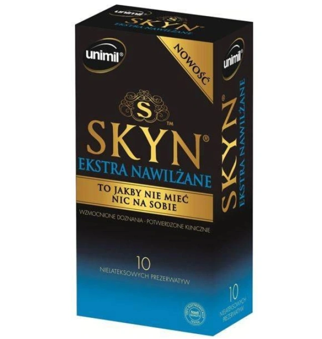Dodatkowo Nawilżane Prezerwatywy Nielateksowe Skyn Ekstra Nawilżane 10 Szt. Unimil | 100% ORYGINAŁ| DYSKRETNA PRZESYŁKA