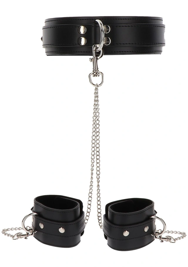 Obróżka Z Kajdankami Heavy Collar And Wrist Cuffs Black Taboom | 100% ORYGINAŁ| DYSKRETNA PRZESYŁKA