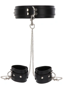 Obróżka Z Kajdankami Heavy Collar And Wrist Cuffs Black Taboom | 100% ORYGINAŁ| DYSKRETNA PRZESYŁKA