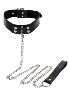 Obróżka Ze Smyczą Elegant Collar And Chain Leash Black Taboom | 100% ORYGINAŁ| DYSKRETNA PRZESYŁKA