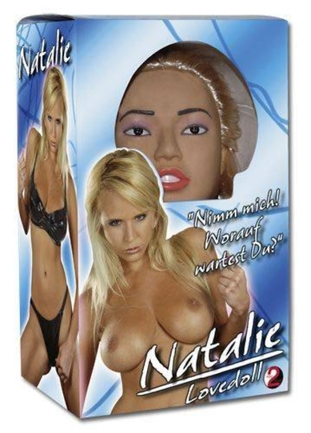 Dmuchana Lalka Natalie Twarz 3D Złote Loki 