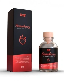 Jadalny Żel Do Masażu Kissable Massage Gel Truskawka 100 Ml intt | 100% ORYGINAŁ| DYSKRETNA PRZESYŁKA