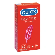 Super Cieńkie Prezerwatywy Lateksowe Feel Thin Classic 12 Szt. Durex | 100% ORYGINAŁ| DYSKRETNA PRZESYŁKA