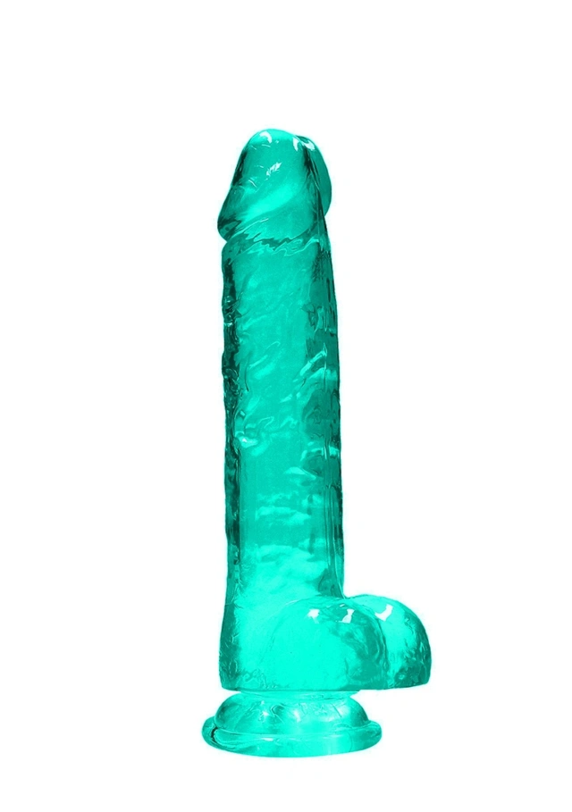 Dildo z Przyssawką i Jądrami Crystal Clear Realrock 21 cm Zielony 